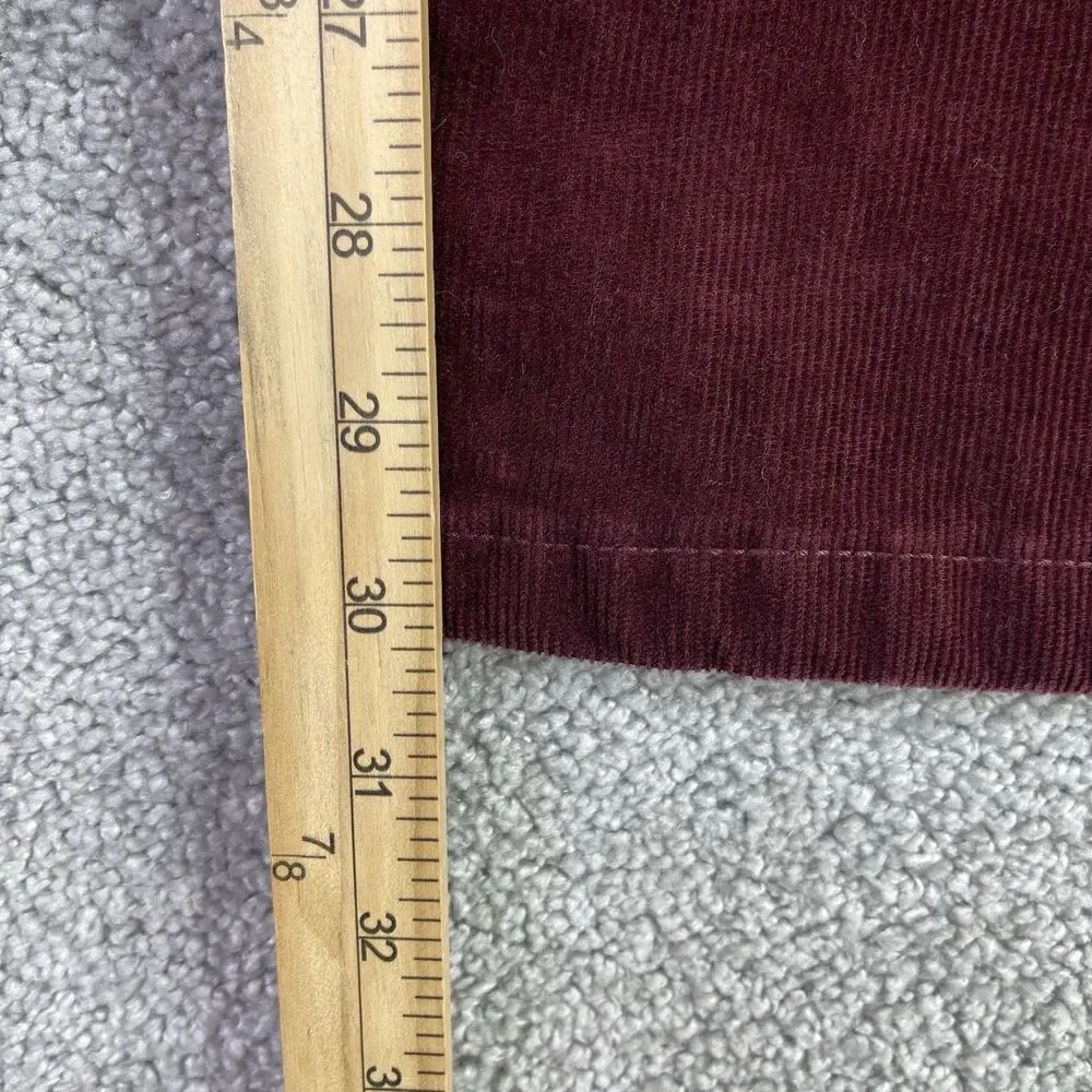 Gap Pants Women’s 14 Cherry Red 70’s Flare High Rise Corduroy Holiday Preppy - Picture 9 of 11